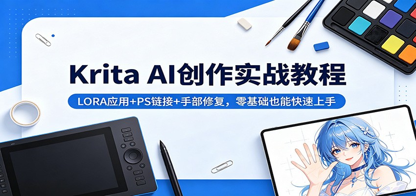 Krita AI创作实战教程：LORA应用+PS链接+手部修复，零基础也能快速上手-weichuangqy