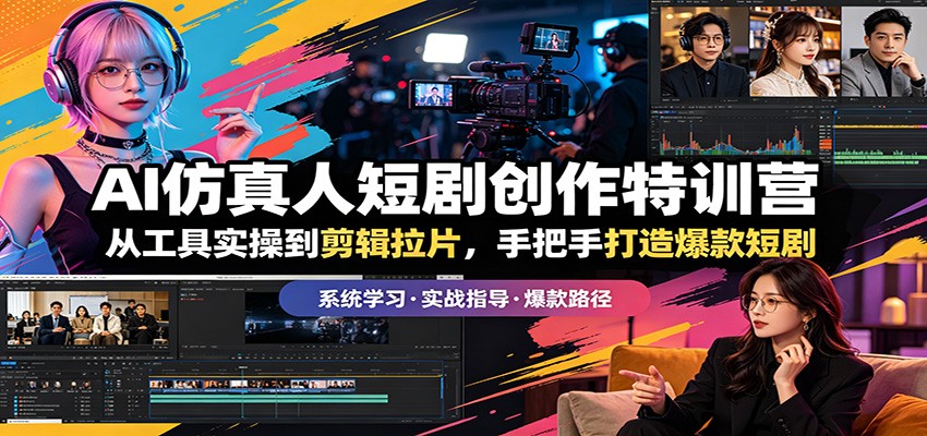 AI仿真人短剧创作特训营：从工具实操到剪辑拉片，手把手打造爆款短剧-weichuangqy
