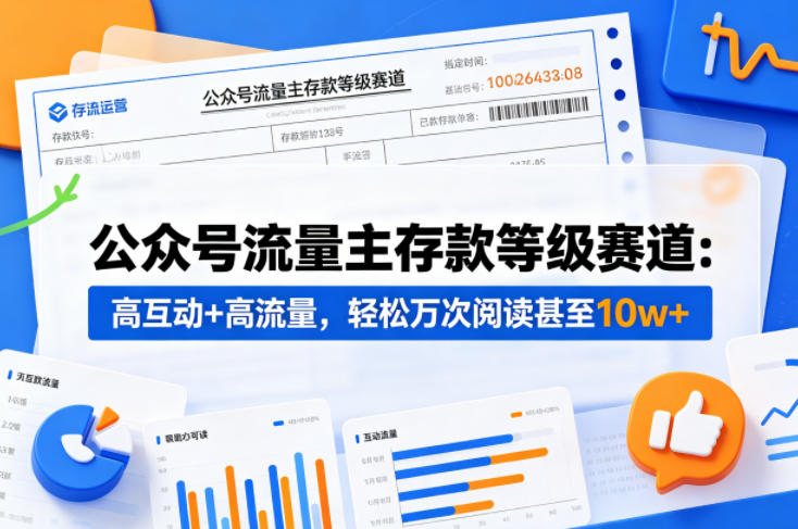 公众号流量主之存款等级赛道，高互动+高流量，轻松达到万次阅读，甚至10w+-weichuangqy