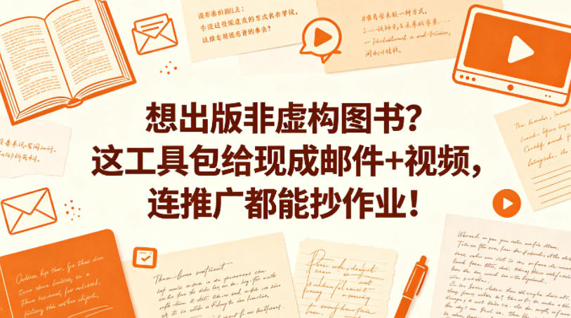 想出版非虚构图书？这工具包给现成邮件+视频，连推广都能抄作业！【原创双语字幕】-weichuangqy