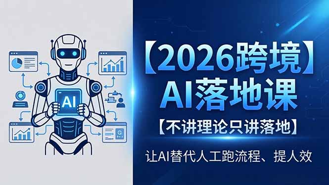 2026跨境AI落地课，不讲理论只讲落地，让AI替代人工跑流程、提人效-weichuangqy