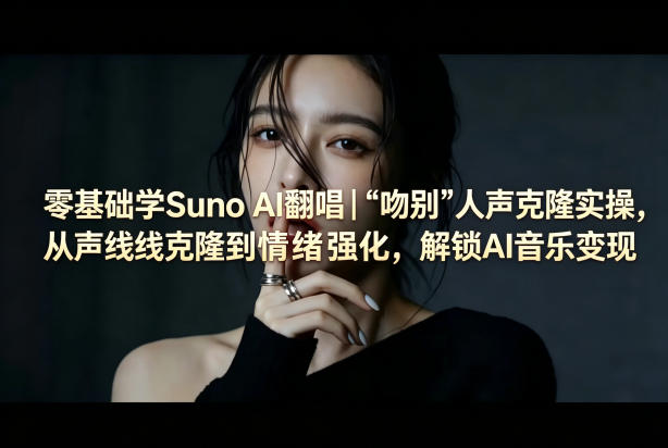 零基础学Suno AI翻唱｜《吻别》人声克隆实操，从声线克隆到情绪强化，解锁AI音乐变现-weichuangqy
