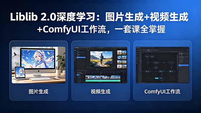 Liblib 2.0深度学习：图片生成+视频生成+ComfyUI工作流，一套课全掌握-weichuangqy