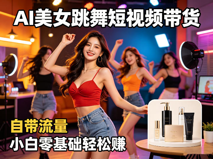 AI美女跳舞短视频带货：自带流量，小白零基础轻松賺，详细拆解-weichuangqy