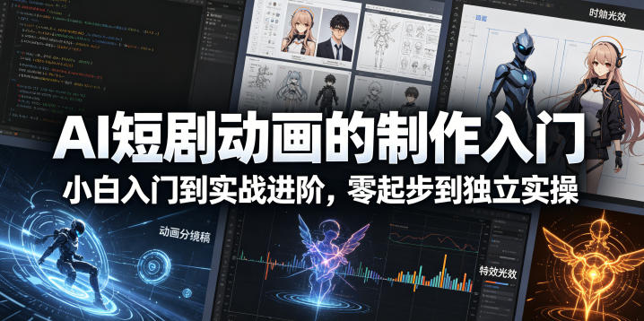 AI短剧动画的制作入门，小白入门到实战进阶，零起步到独立实操-weichuangqy