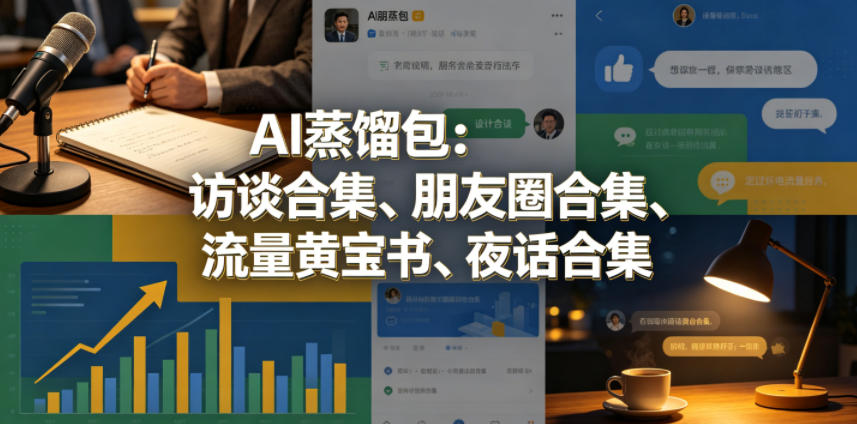 AI蒸馏包：访谈合集、朋友圈合集、流量黄宝书、夜话合集【文档】-weichuangqy