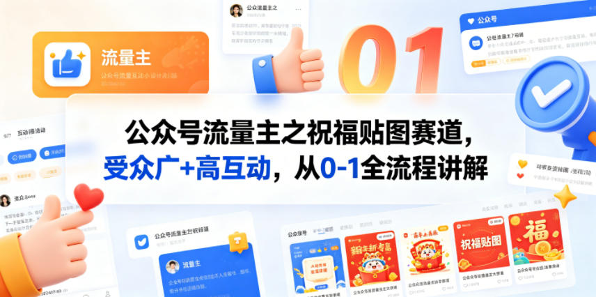公众号流量主之祝福贴图赛道，受众广+高互动，从0-1全流程讲解-weichuangqy