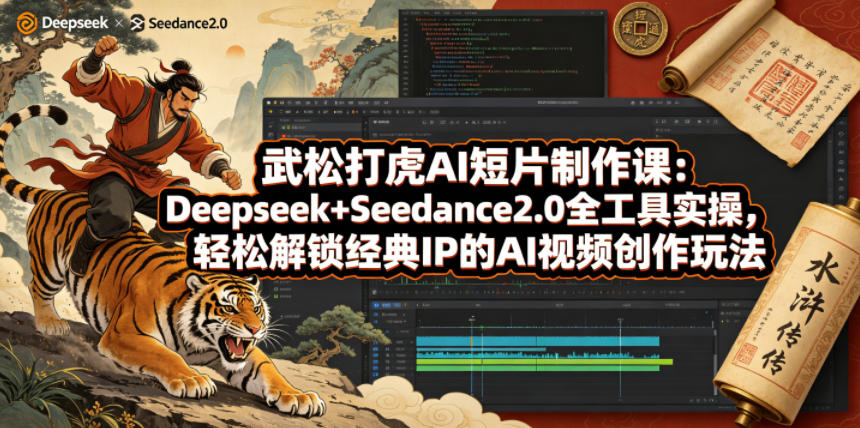 武松打虎AI短片制作课：Deepseek+Seedance2.0全工具实操，轻松解锁经典IP的AI视频创作玩法-weichuangqy