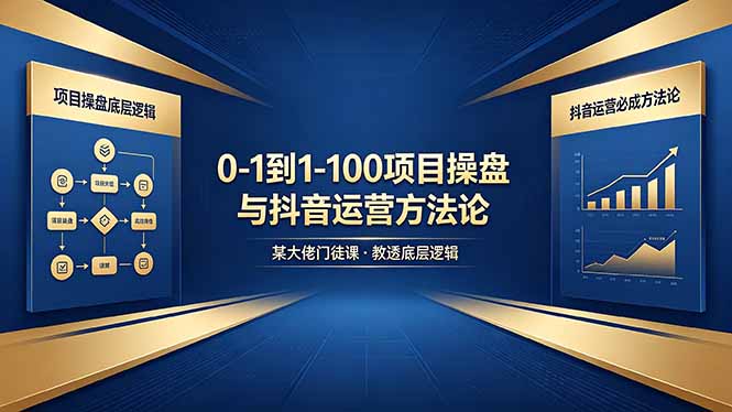 0-1到1-100怎么建？某大佬门徒课教透项目操盘底层逻辑+抖音运营必成方法论-weichuangqy