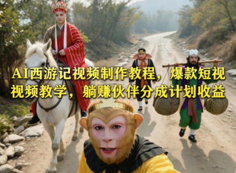 AI西游记视频制作教程，爆款短视频教学，躺賺伙伴分成计划收益-weichuangqy