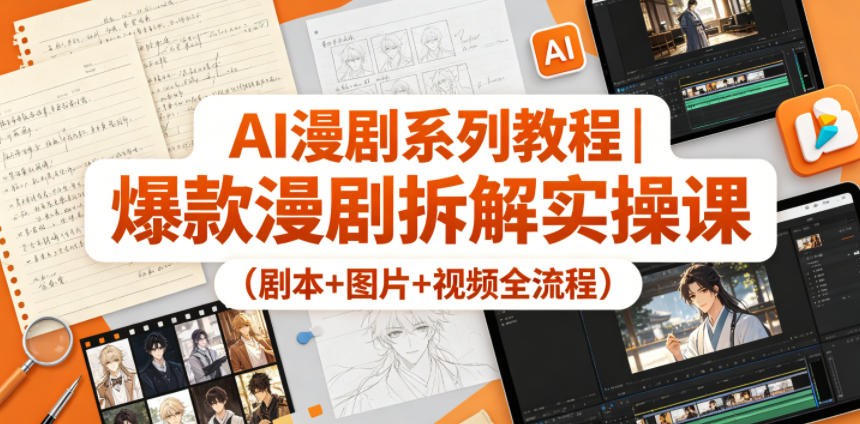 AI漫剧系列教程｜爆款漫剧拆解实操课(剧本+图片+视频全流程)-weichuangqy
