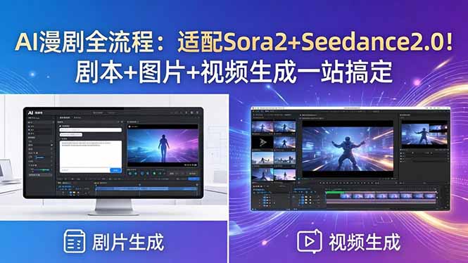 AI漫剧全流程：适配Sora2+Seedance2.0！剧本+图片+视频生成一站搞定-weichuangqy