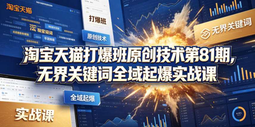 淘宝天猫打爆班原创技术第81期，无界关键词全域起爆实战课-weichuangqy