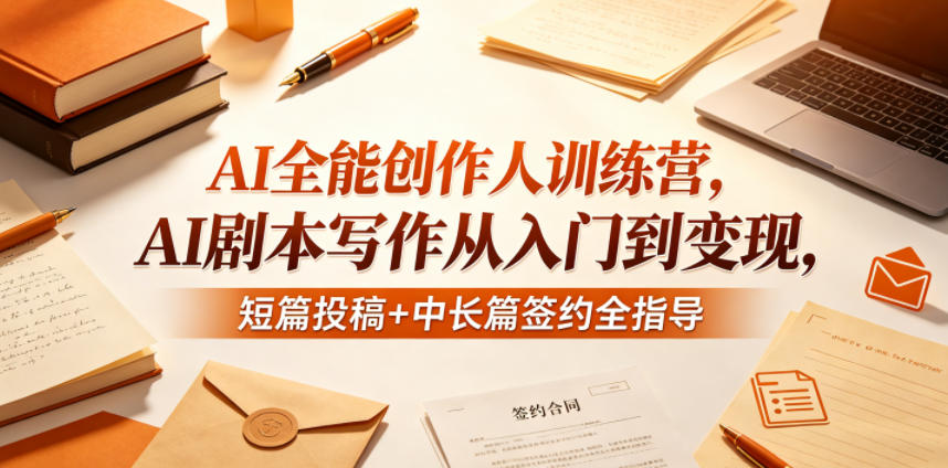 AI全能创作人训练营，AI剧本写作从入门到变现，短篇投稿+中长篇签约全指导-weichuangqy
