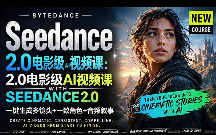 字节跳动的Seedance 2.0 AI电影视频生成制作教程，一键生成多镜头+一致角色+音频叙事-中英字幕-weichuangqy