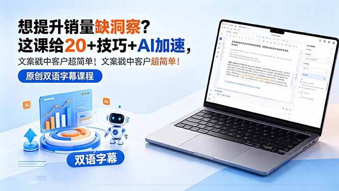 想提升销量缺洞察？这课给 20 + 技巧 + AI 加速，文案戳中客户超简单！【原创双语字幕】-weichuangqy