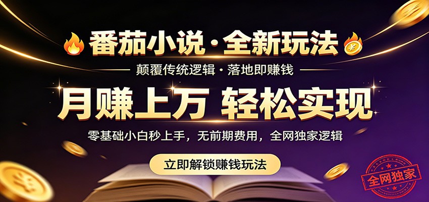 番茄小说5月最新独家玩法，稳定落地实测月入过万！-weichuangqy