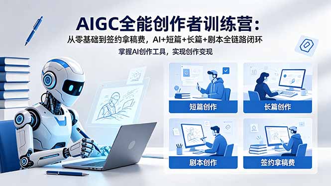 AIGC全能创作者训练营：从零基础到签约拿稿费，AI+短篇+长篇+剧本全链路闭环-weichuangqy