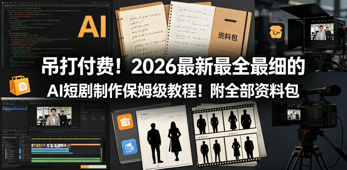 吊打付费！2026最新最全最细的AI短剧制作保姆级教程！附全部资料包-weichuangqy