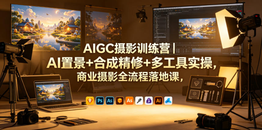 AIGC摄影训练营｜AI置景+合成精修+多工具实操，商业摄影全流程落地课-weichuangqy