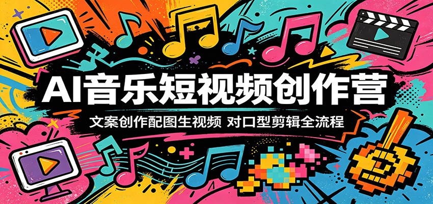 AI音乐短视频创作营：文案创作配图生视频，对口型剪辑全流程-weichuangqy