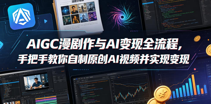 AIGC漫剧创作与AI变现全流程，手把手教你自制原创AI视频并实现变现-weichuangqy