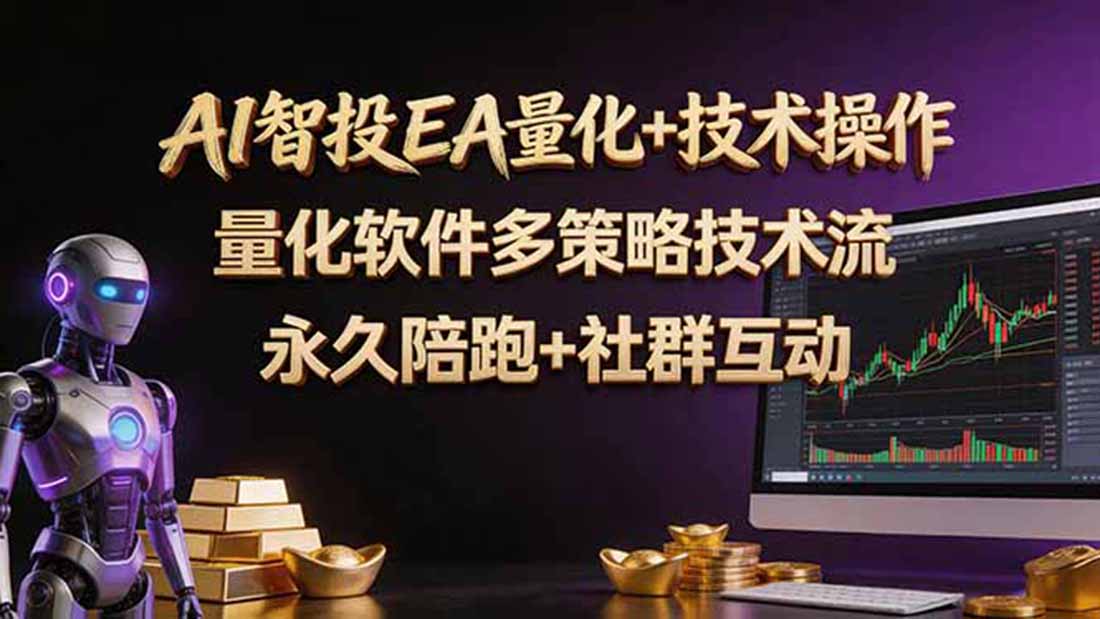 AI智投EA量化操作技术训练营，软件自动操作，简单学习轻松上入手日入30-100U-weichuangqy