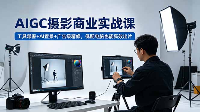 AIGC 摄影商业实战课，工具部署+AI置景+广告级精修，低配电脑也能高效出片-weichuangqy