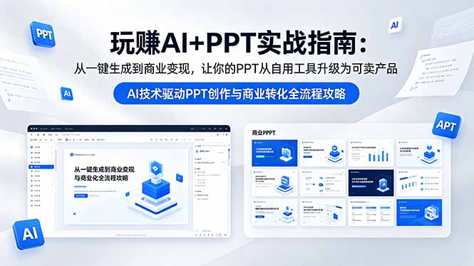 玩赚AI+PPT实战指南-更新5月13：从一键生成到商业变现，让你的PPT从自用工具升级为可卖产品-weichuangqy