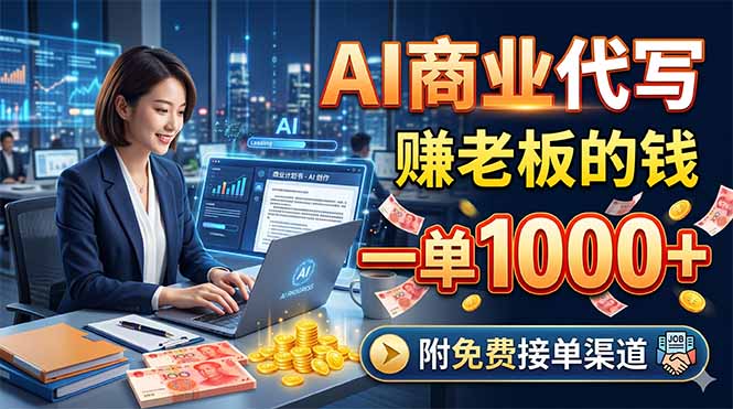 AI商业代写，赚老板的钱，一单1000+，附免费接单渠道-weichuangqy
