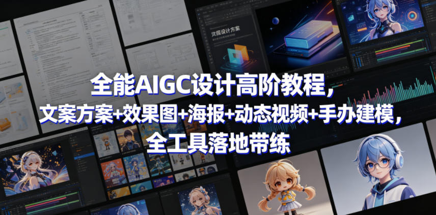 全能AIGC设计高阶教程，文案方案+效果图+海报+动态视频+手办建模，全工具落地带练-weichuangqy