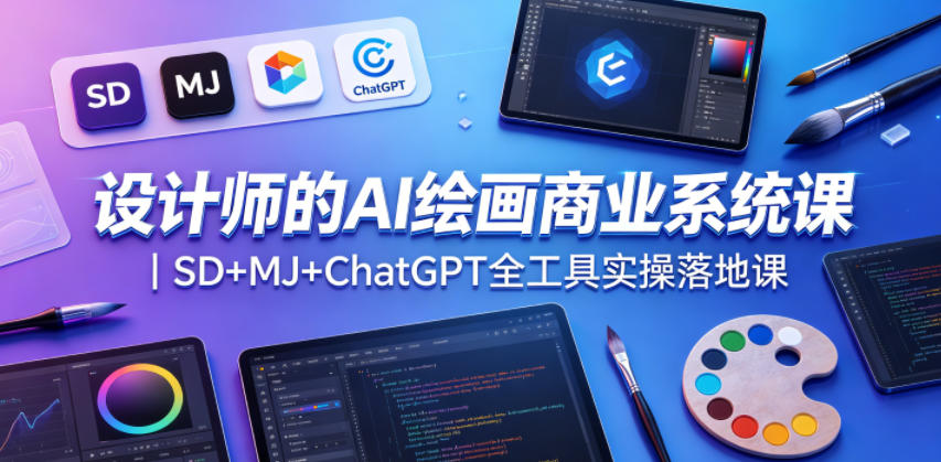 设计师的AI绘画商业系统课｜SD+MJ+ChatGPT全工具实操落地课-weichuangqy