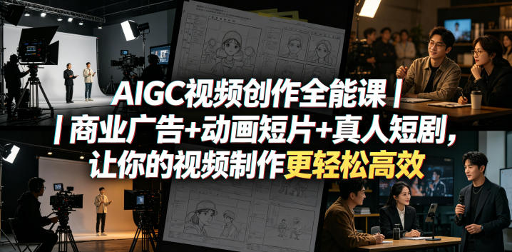 AIGC视频创作全能课｜商业广告+动画短片+真人短剧，让你的视频制作更轻松高效-weichuangqy