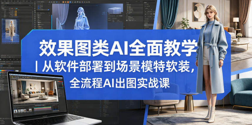 效果图类AI全面教学｜从软件部署到场景模特软装，全流程AI出图实战课-weichuangqy