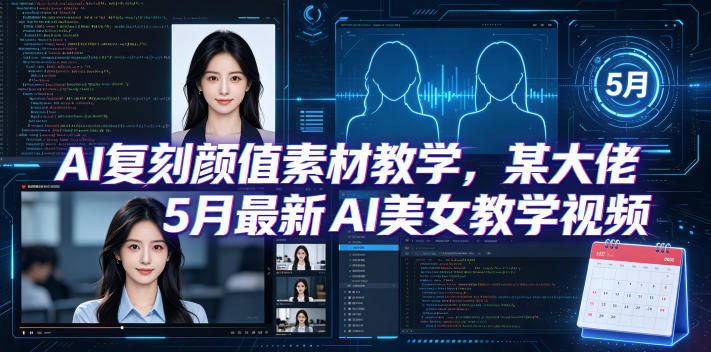AI复刻颜值素材教学，某大佬5月最新AI美女教学视频，内含4月好物复刻教学-weichuangqy