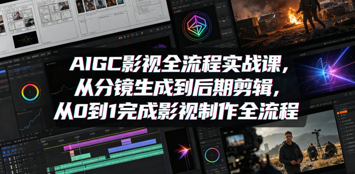 AIGC影视全流程实战课，从分镜生成到后期剪辑，从0到1完成影视制作全流程-weichuangqy