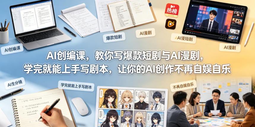 AI创编课，教你写爆款短剧与AI漫剧，学完就能上手写剧本，让你的AI创作不再自娱自乐-weichuangqy