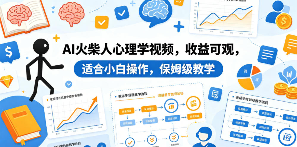 AI火柴人心理学视频，收益可观，适合小白操作，保姆级教学-weichuangqy