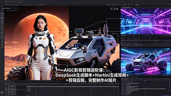 AIGC影视剪辑进阶课：DeepSeek生成脚本+Martini生成视频+剪辑后期，完整制作AI短片-weichuangqy
