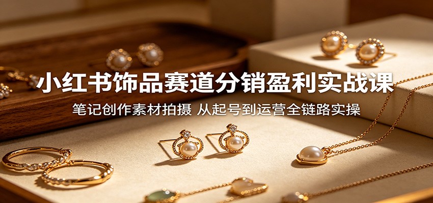 小红书饰品赛道分销盈利实战课：笔记创作素材拍摄，从起号到运营全链路实操-weichuangqy