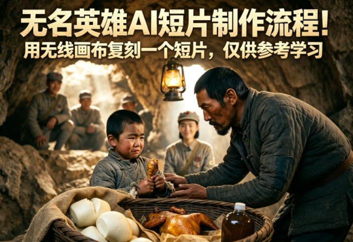 无名英雄AI短片制作流程！用无线画布复刻一个短片，仅供参考学习-weichuangqy