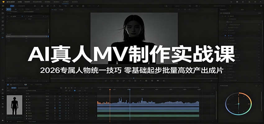 AI真人MV制作实战课：2026专属人物统一技巧，零基础起步批量高效产出成片-weichuangqy