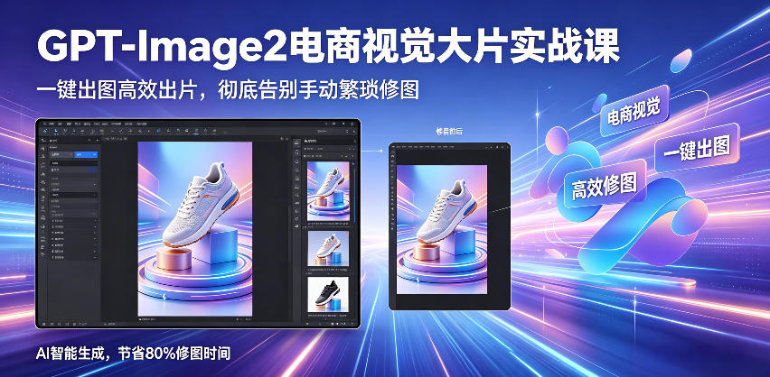GPT-Image2电商视觉大片实战课，一键出图高效出片，彻底告别手动繁琐修图-weichuangqy