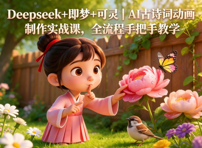 Deepseek+即梦+可灵｜AI古诗词动画制作实战课，全流程手把手教学-weichuangqy
