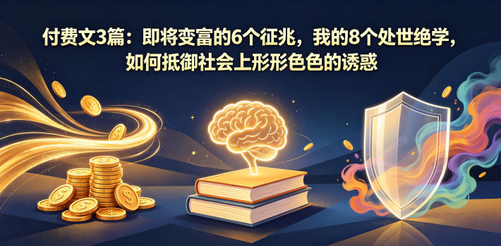 付费文3篇：即将变富的6个征兆，我的8个处世绝学，如何抵御社会上形形色色的诱惑-weichuangqy