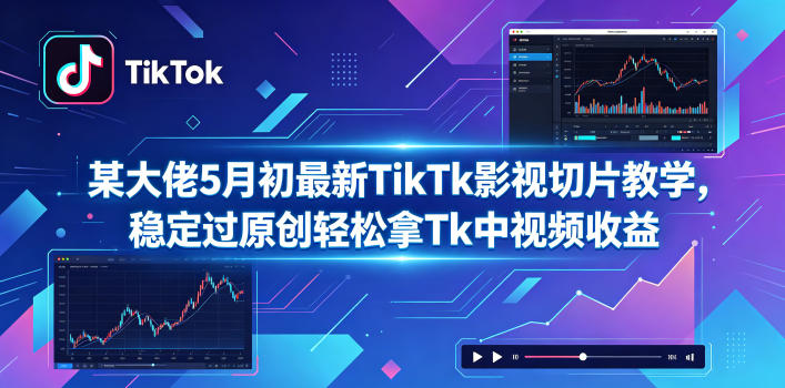 某大佬5月初最新TikTk影视切片教学，稳定过原创轻松拿Tk中视频收益-weichuangqy