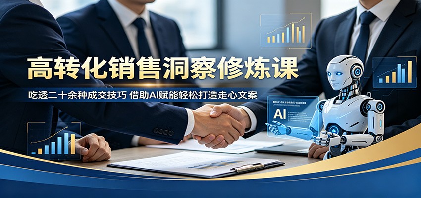 高转化销售洞察修炼课：吃透二十余种成交技巧，借助AI赋能轻松打造走心文案-weichuangqy