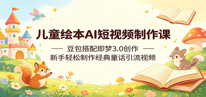 儿童绘本AI短视频制作课：豆包搭配即梦3.0创作，新手轻松制作经典童话引流视频-weichuangqy