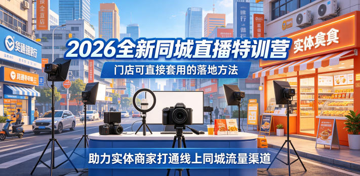 2026全新同城直播特训营，门店可直接套用的落地方法，助力实体商家打通线上同城流量渠道-weichuangqy