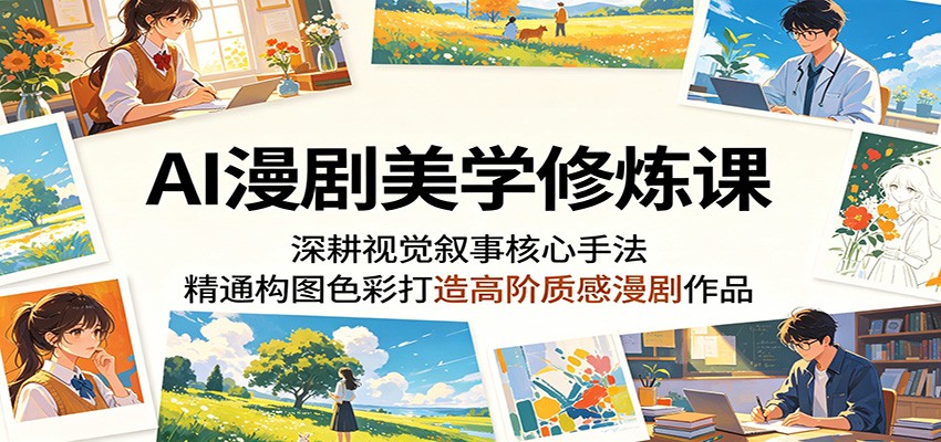 AI漫剧美学修炼课：深耕视觉叙事核心手法，精通构图色彩打造高阶质感漫剧作品-weichuangqy